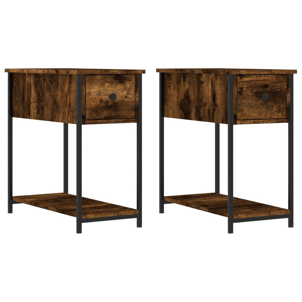 Bedside Cabinets 2 pcs Smoked Oak 30x60x60 cm Engineered Wood Bedside Cabinets 2 pcs Smoked Oak 30x60x60 cm Engineered Wood