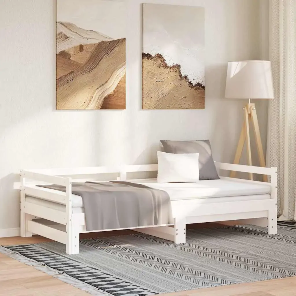 Pull-out Day Bed without Mattress White 2x(90x190) cm Pull-out Day Bed without Mattress White 2x(90x190) cm