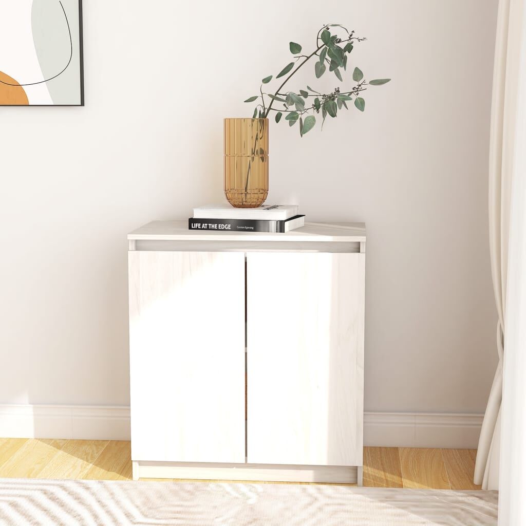 Side Cabinet White 60x36x65 cm Solid Wood Pine Side Cabinet White 60x36x65 cm Solid Wood Pine