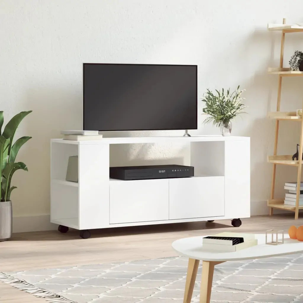 TV Cabinet White 102x34.5x43 cm Engineered Wood TV Cabinet White 102x34.5x43 cm Engineered Wood