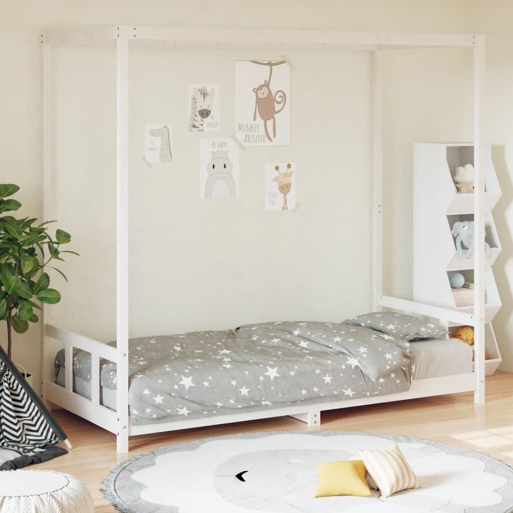 Kids Bed Frame White 90x190 cm Solid Wood Pine Kids Bed Frame White 90x190 cm Solid Wood Pine