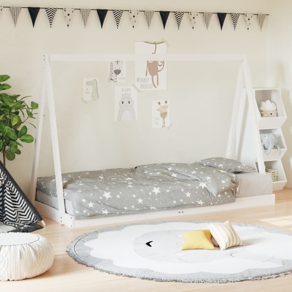 Kids Bed Frame White 90x190 cm Solid Wood Pine Kids Bed Frame White 90x190 cm Solid Wood Pine