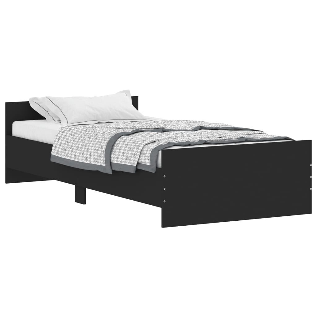 Bed Frame without Mattress Black 90x190 cm Engineered Wood Bed Frame without Mattress Black 90x190 cm Engineered Wood