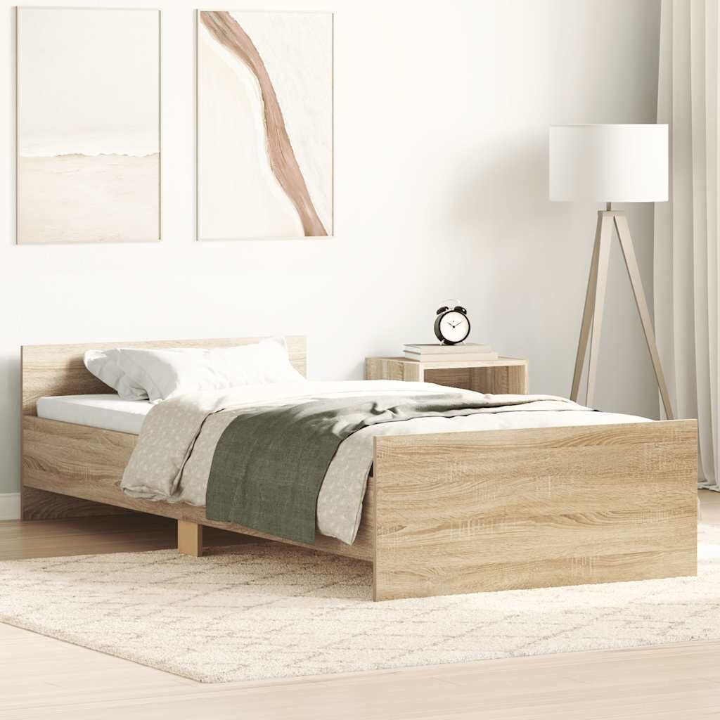 Bed Frame without Mattress Sonoma Oak 90x190 cm Engineered Wood Bed Frame without Mattress Sonoma Oak 90x190 cm Engineered Wood