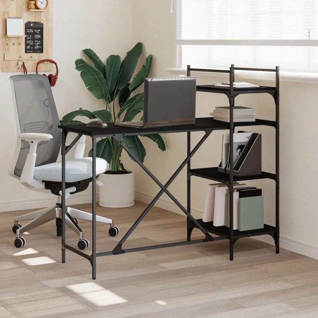 Computer Desk with Shelves Black 120x47x109 cm Computer Desk with Shelves Black 120x47x109 cm