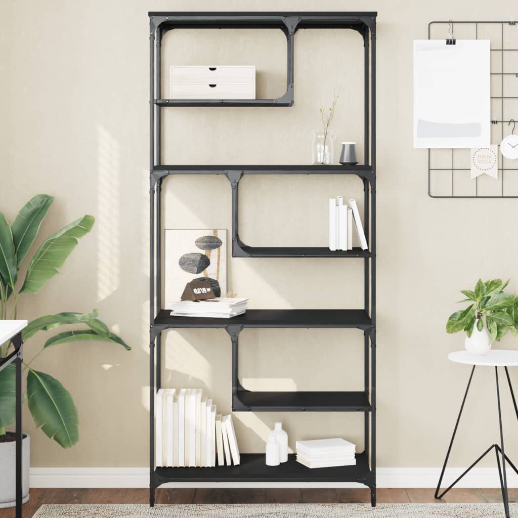 Bookcase Black 81x36x176 cm Engineered Wood Bookcase Black 81x36x176 cm Engineered Wood