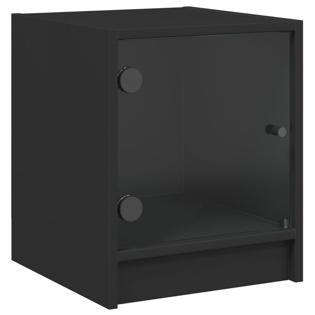 Bedside Cabinet with Glass Door Black 35x37x42 cm Bedside Cabinet with Glass Door Black 35x37x42 cm