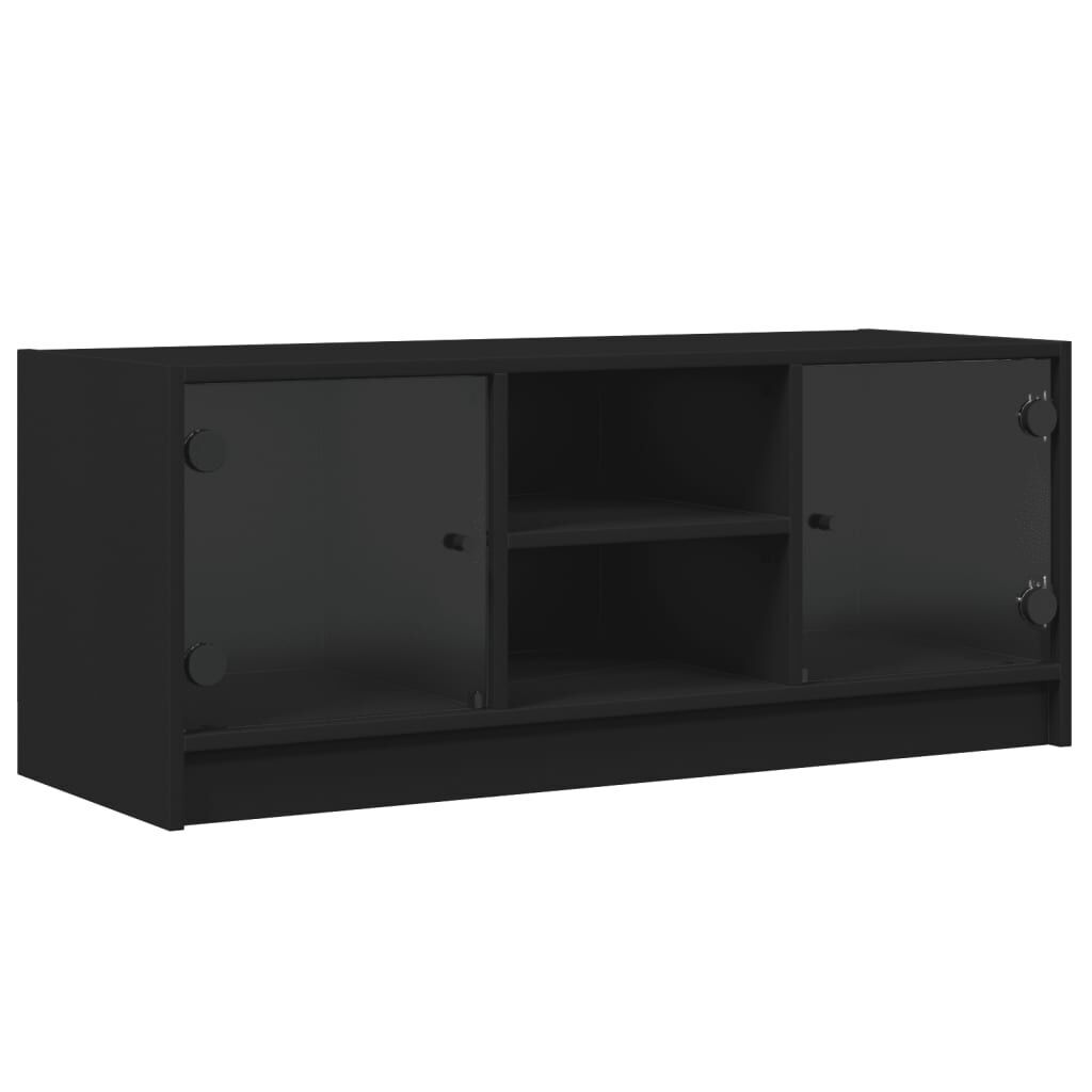 TV Cabinet with Glass Doors Black 102x37x42 cm TV Cabinet with Glass Doors Black 102x37x42 cm