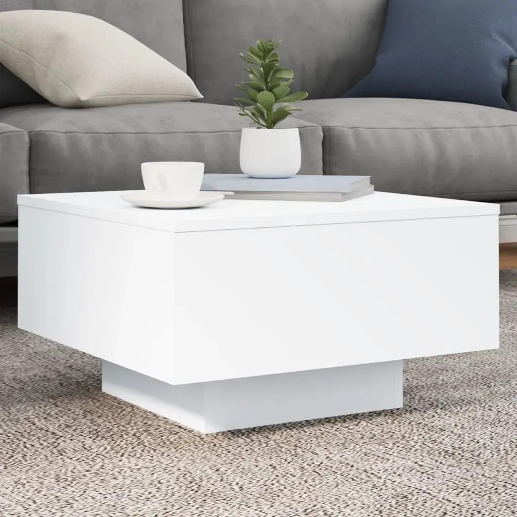 Coffee Table with LED Lights White 55x55x31 cm Coffee Table with LED Lights White 55x55x31 cm