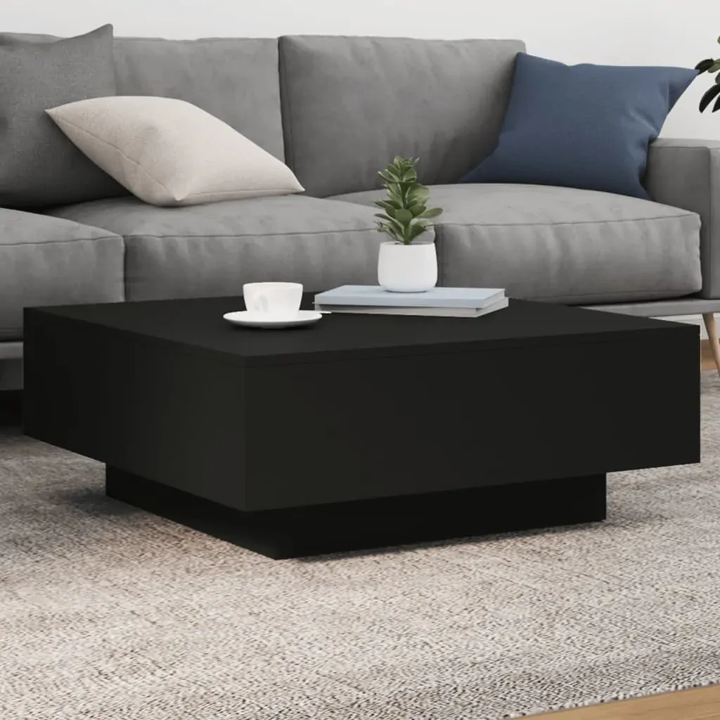 Coffee Table Black 80x80x31 cm Engineered Wood Coffee Table Black 80x80x31 cm Engineered Wood