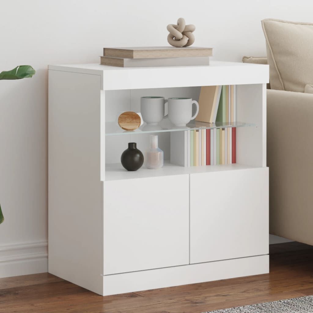 Sideboard with LED Lights White 60x37x67 cm Sideboard with LED Lights White 60x37x67 cm