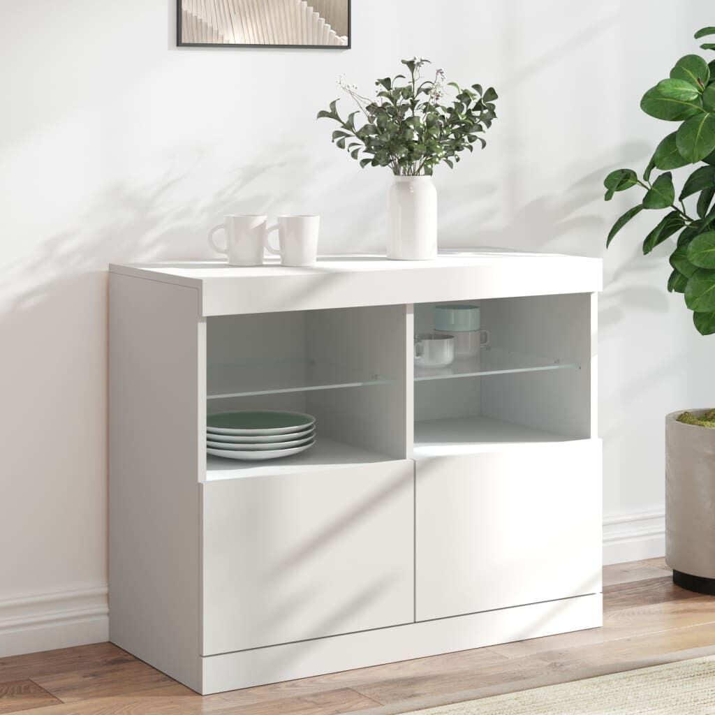 Sideboard with LED Lights White 81x37x67 cm Sideboard with LED Lights White 81x37x67 cm