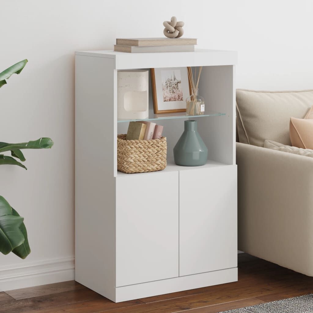 Sideboard with LED Lights White 60.5x37x100 cm Sideboard with LED Lights White 60.5x37x100 cm