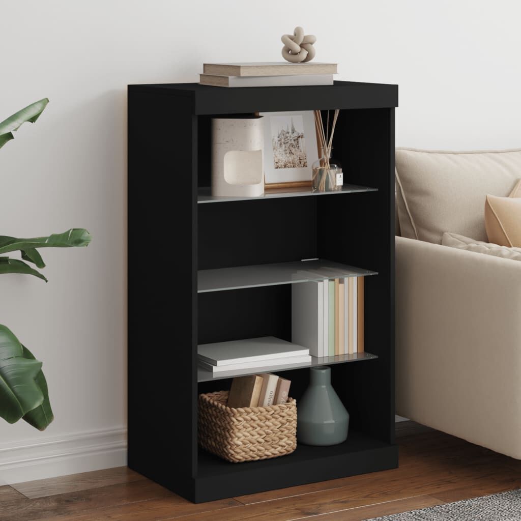Sideboard with LED Lights Black 60.5x37x100 cm Sideboard with LED Lights Black 60.5x37x100 cm