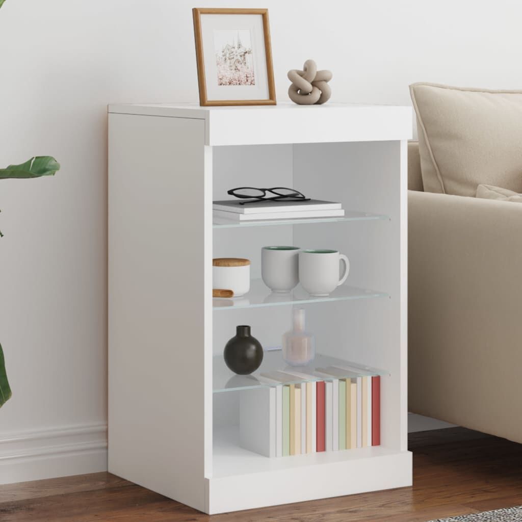 Sideboard with LED Lights White 41x37x67 cm Sideboard with LED Lights White 41x37x67 cm
