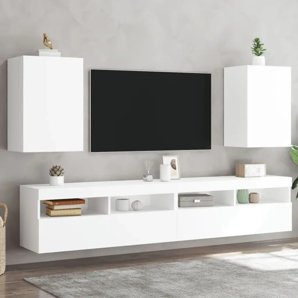 TV Wall Cabinets 2 pcs White 40.5x30x60 cm Engineered Wood TV Wall Cabinets 2 pcs White 40.5x30x60 cm Engineered Wood