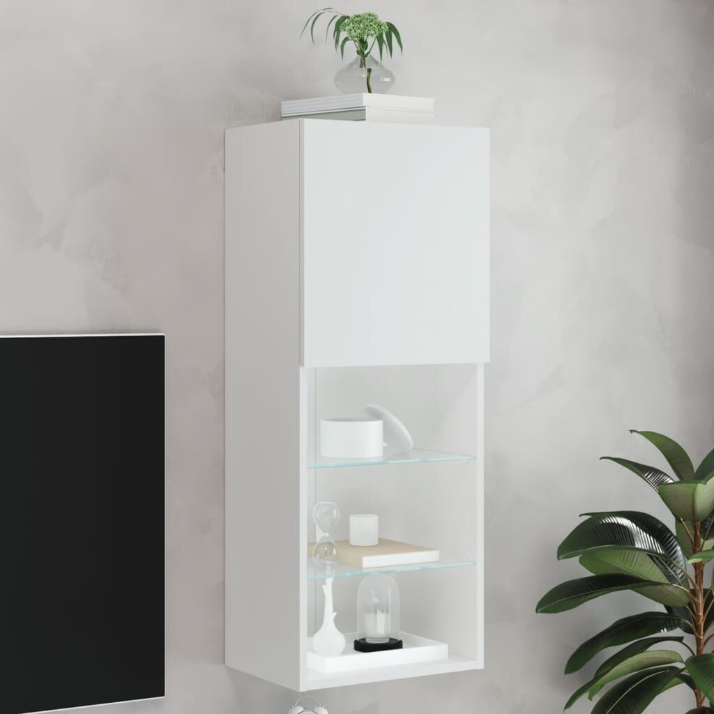 TV Cabinet with LED Lights White 40.5x30x102 cm TV Cabinet with LED Lights White 40.5x30x102 cm