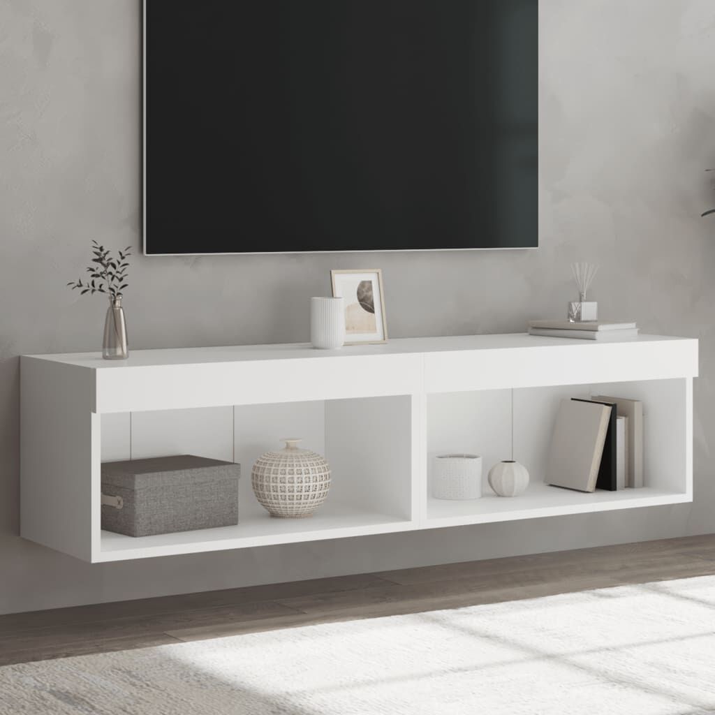 TV Cabinets with LED Lights 2 pcs White 60x30x30 cm TV Cabinets with LED Lights 2 pcs White 60x30x30 cm