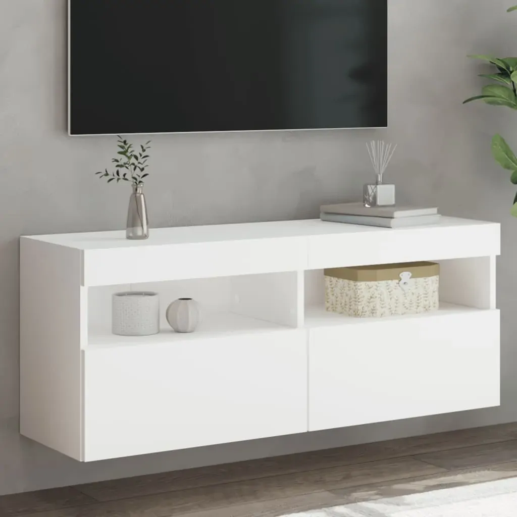 TV Wall Cabinet with LED Lights White 100x30x40 cm TV Wall Cabinet with LED Lights White 100x30x40 cm