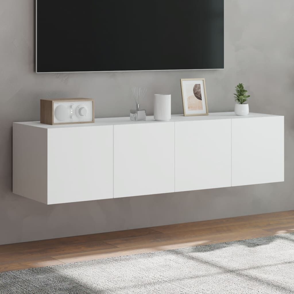 TV Wall Cabinets with LED Lights 2 pcs White 60x35x31 cm TV Wall Cabinets with LED Lights 2 pcs White 60x35x31 cm