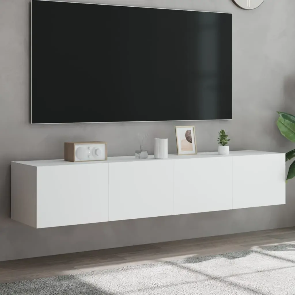 TV Wall Cabinets with LED Lights 2 pcs White 80x35x31 cm TV Wall Cabinets with LED Lights 2 pcs White 80x35x31 cm