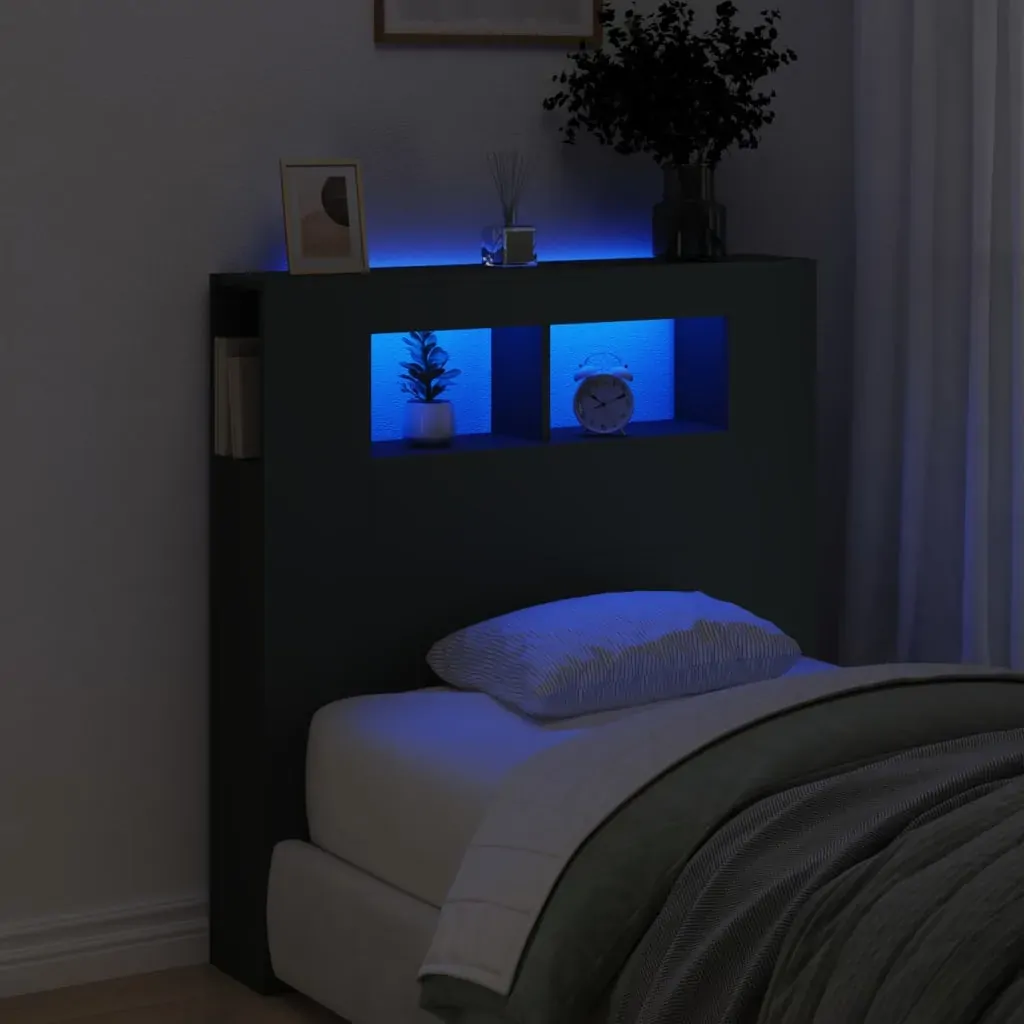 LED Headboard Black 100 cm Engineered Wood LED Headboard Black 100 cm Engineered Wood
