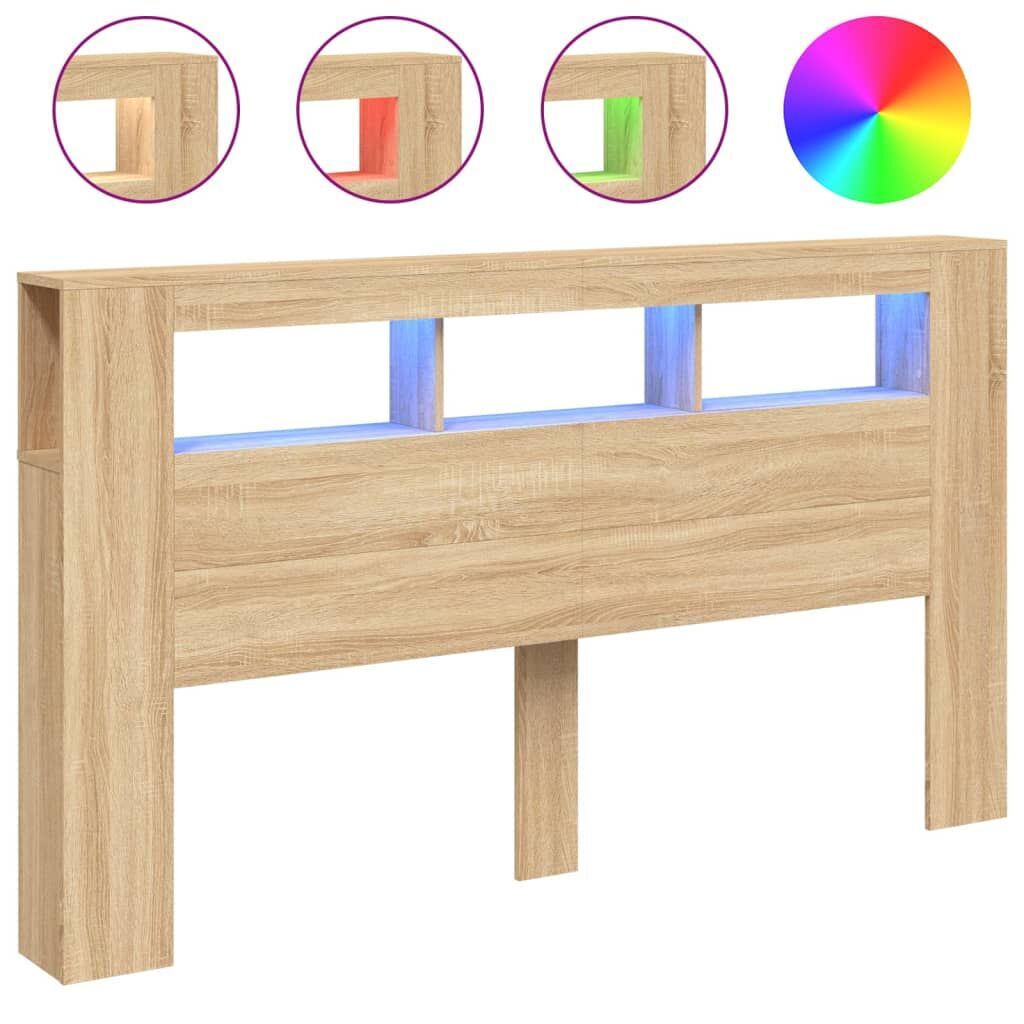 LED Headboard Sonoma Oak 180 cm Engineered Wood LED Headboard Sonoma Oak 180 cm Engineered Wood