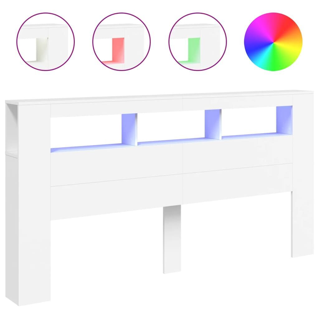 LED Headboard White 200 cm Engineered Wood LED Headboard White 200 cm Engineered Wood