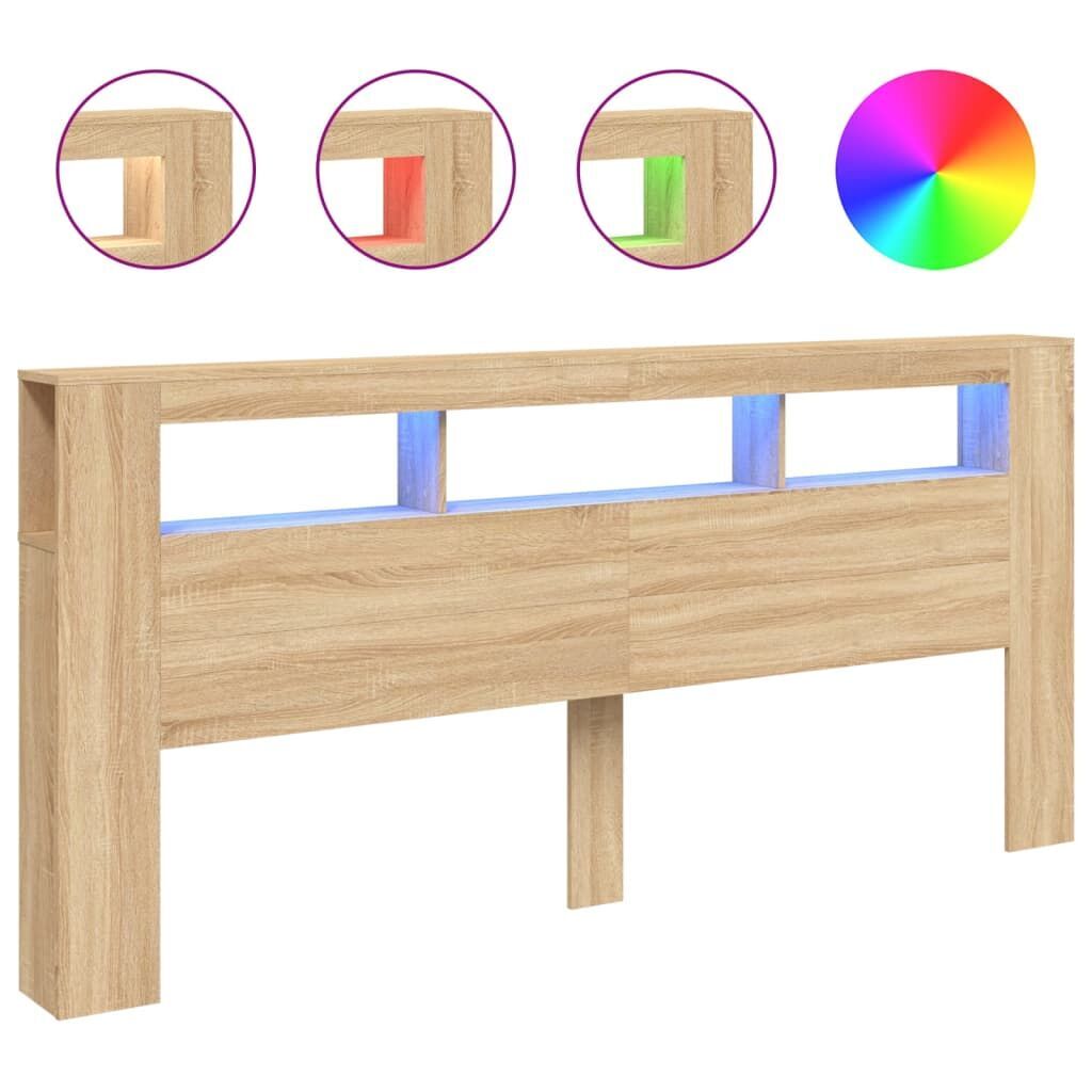 LED Headboard Sonoma Oak 220 cm Engineered Wood LED Headboard Sonoma Oak 220 cm Engineered Wood