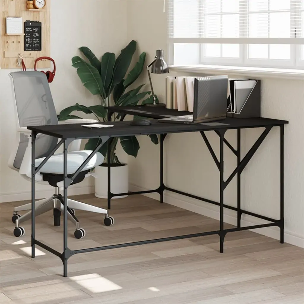 Desk Black 149x149x75 cm Engineered Wood Desk Black 149x149x75 cm Engineered Wood
