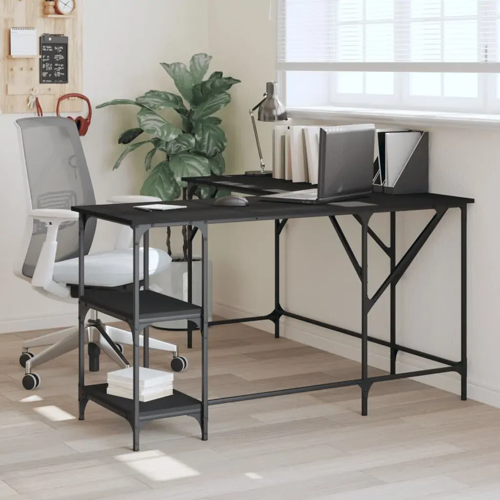 Desk Black 139x139x75 cm Engineered Wood Desk Black 139x139x75 cm Engineered Wood