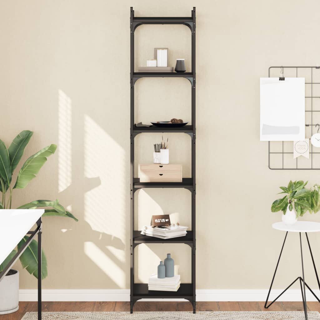 Bookcase 6-Tier Black 40x30x188 cm Engineered Wood Bookcase 6-Tier Black 40x30x188 cm Engineered Wood