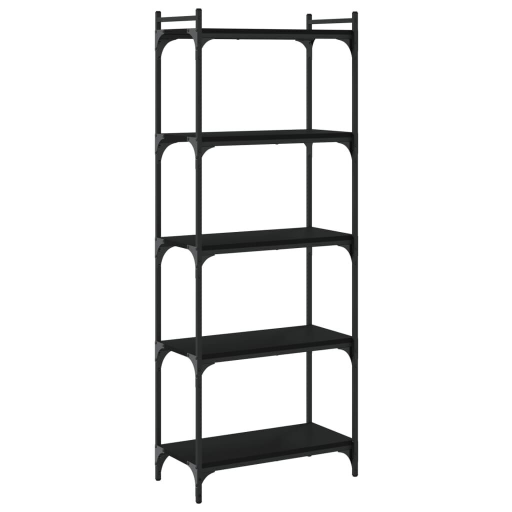 Bookcase 5-Tier Black 60x30x154 cm Engineered Wood Bookcase 5-Tier Black 60x30x154 cm Engineered Wood