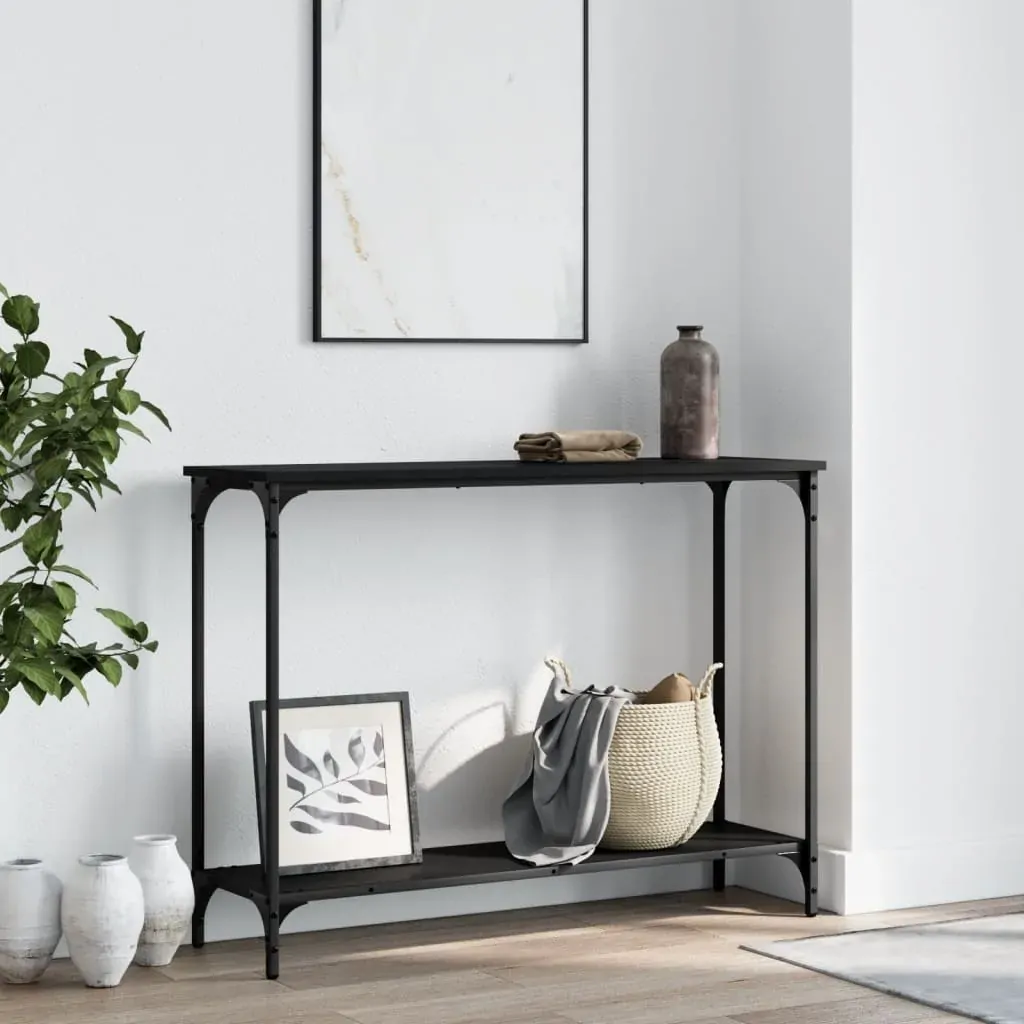 Console Table Black 101x30.5x75 cm Engineered Wood Console Table Black 101x30.5x75 cm Engineered Wood