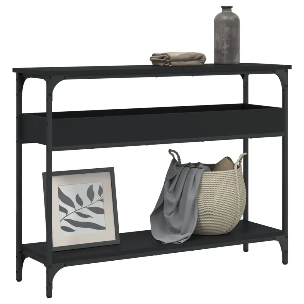 Console Table with Shelf Black 100x29x75cm Engineered Wood Console Table with Shelf Black 100x29x75cm Engineered Wood