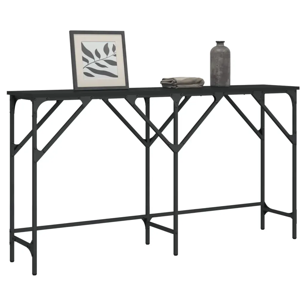 Console Table Black 140x29x75 cm Engineered Wood Console Table Black 140x29x75 cm Engineered Wood