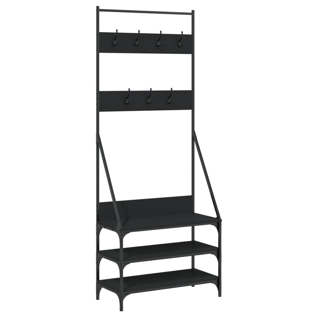 Clothes Rack with Shoe Storage Black 72x34x184 cm Clothes Rack with Shoe Storage Black 72x34x184 cm