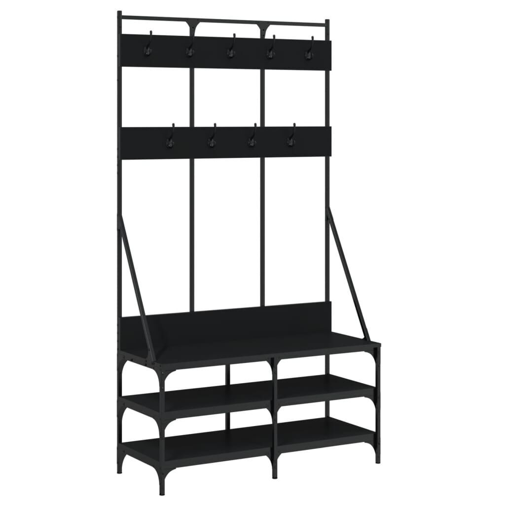 Clothes Rack with Shoe Storage Black 100x40x184 cm Clothes Rack with Shoe Storage Black 100x40x184 cm