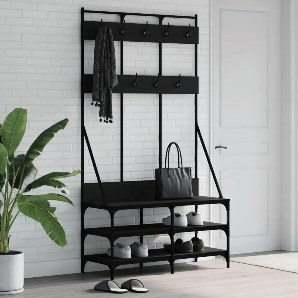 Clothes Rack with Shoe Storage Black 100x40x184 cm Clothes Rack with Shoe Storage Black 100x40x184 cm