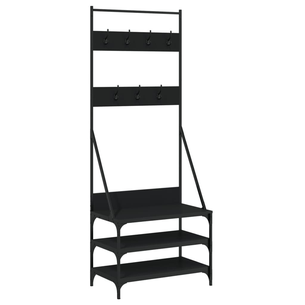 Clothes Rack with Shoe Storage Black 70x40x184 cm Clothes Rack with Shoe Storage Black 70x40x184 cm