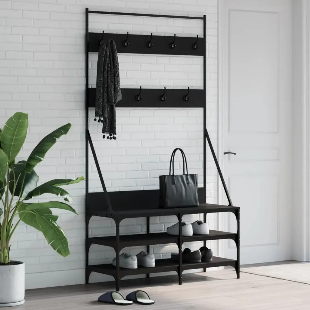 Clothes Rack with Shoe Storage Black 100x40x184 cm Clothes Rack with Shoe Storage Black 100x40x184 cm