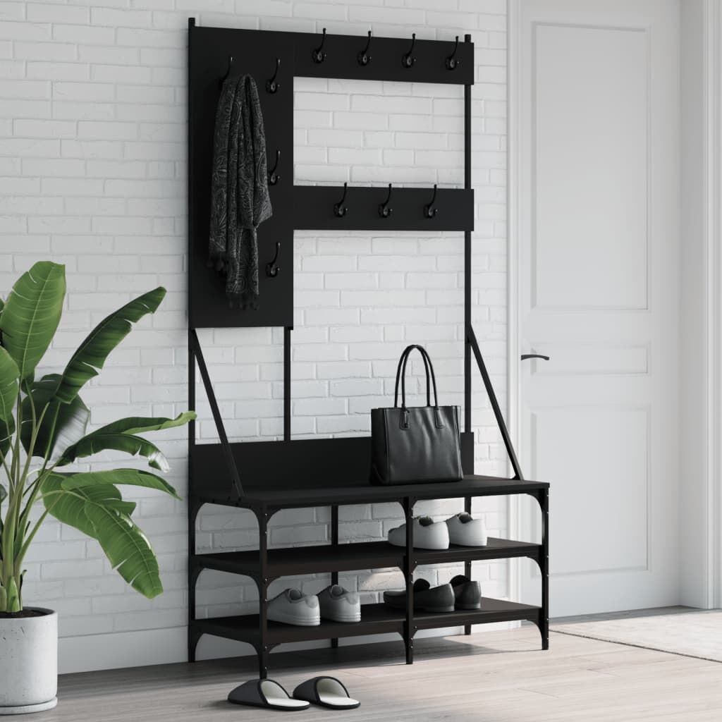 Clothes Rack with Shoe Storage Black 100x40x184 cm Clothes Rack with Shoe Storage Black 100x40x184 cm
