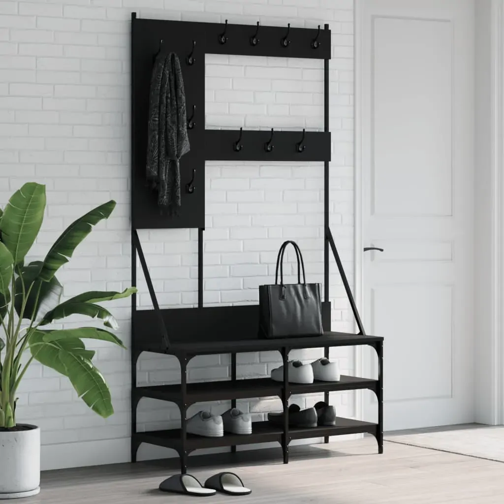 Clothes Rack with Shoe Storage Black 100x40x184 cm Clothes Rack with Shoe Storage Black 100x40x184 cm