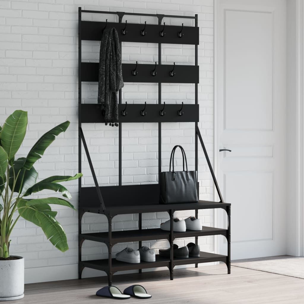 Clothes Rack with Shoe Storage Black 100x40x184 cm Clothes Rack with Shoe Storage Black 100x40x184 cm
