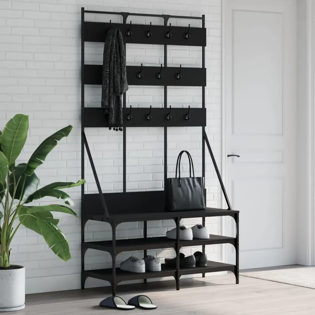 Clothes Rack with Shoe Storage Black 100x40x184 cm Clothes Rack with Shoe Storage Black 100x40x184 cm