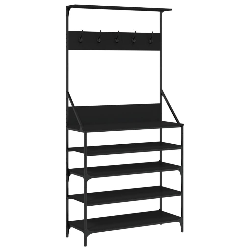 Clothes Rack with Shoe Storage Black 90x34x184 cm Clothes Rack with Shoe Storage Black 90x34x184 cm