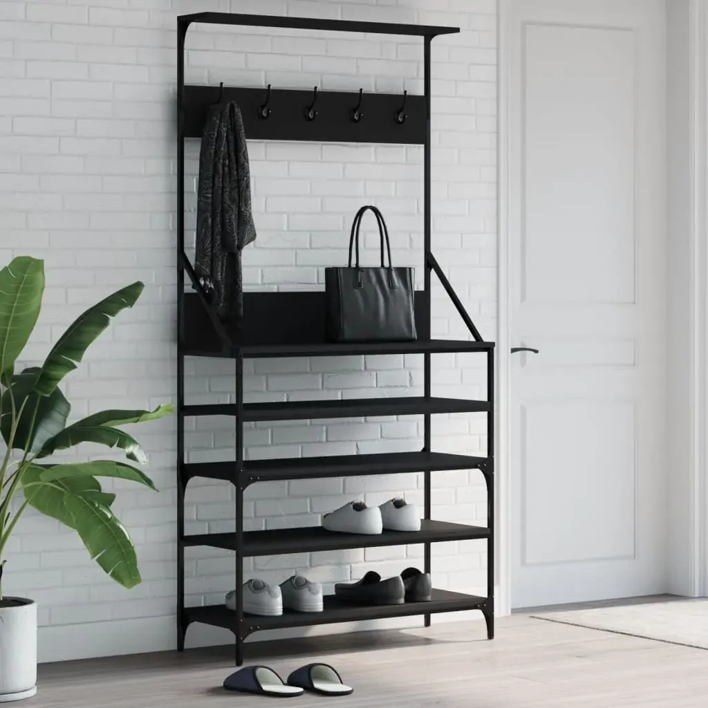 Clothes Rack with Shoe Storage Black 90x34x184 cm Clothes Rack with Shoe Storage Black 90x34x184 cm