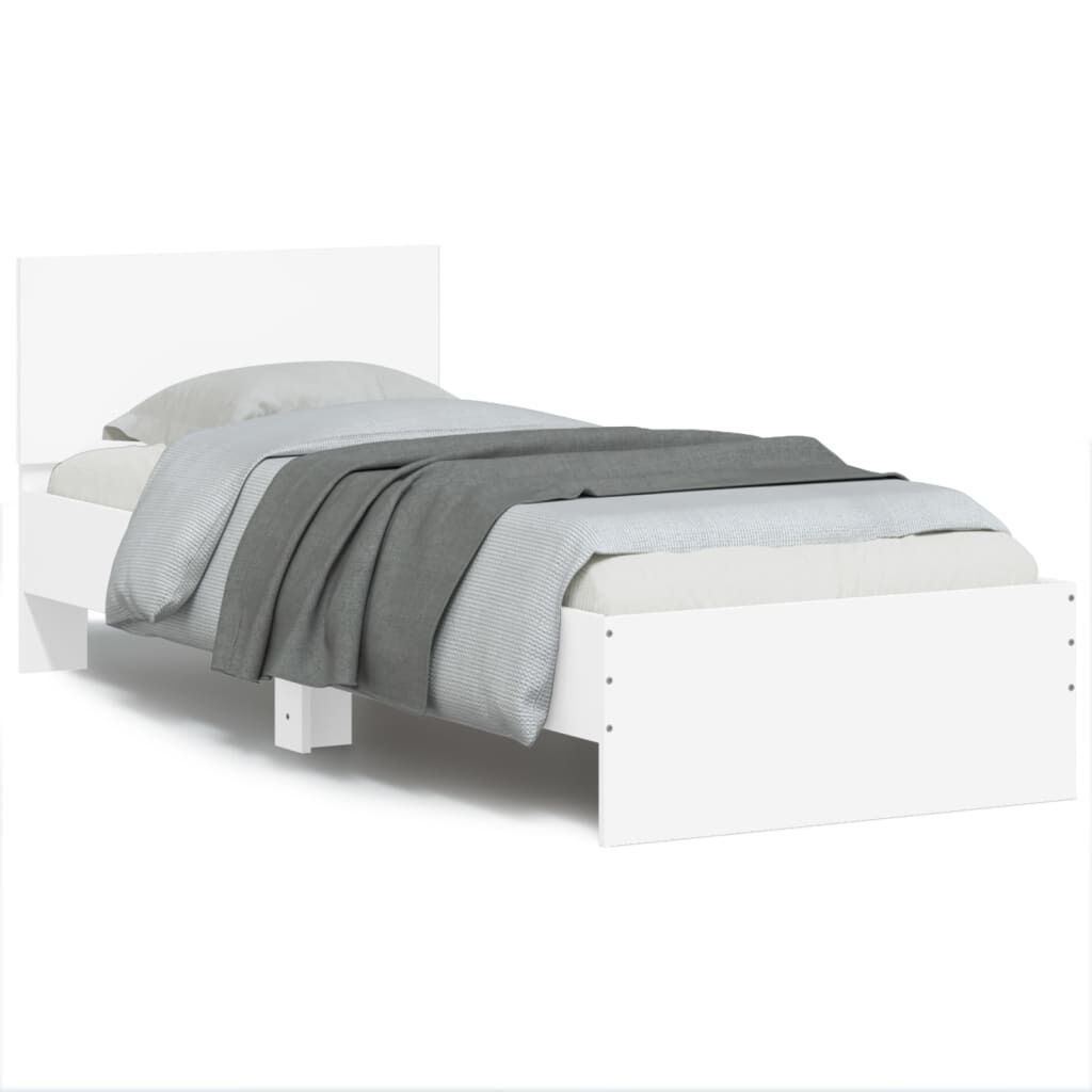 Bed Frame without Mattress with LED Lights White 90x190 cm Bed Frame without Mattress with LED Lights White 90x190 cm