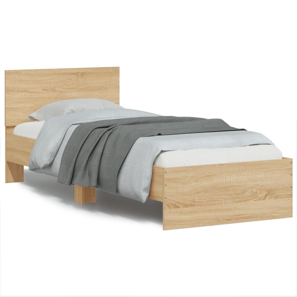 Bed Frame without Mattress with LED Lights Sonoma Oak 90x190 cm Bed Frame without Mattress with LED Lights Sonoma Oak 90x190 cm