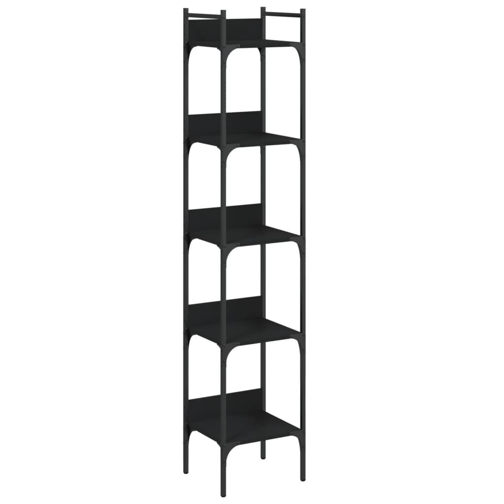 Bookshelf 5-Tier Black 35x30x174 cm Engineered Wood Bookshelf 5-Tier Black 35x30x174 cm Engineered Wood